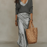 Anaïs – Robe midi satinée élégante