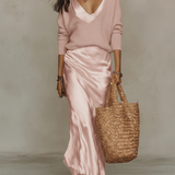 Anaïs – Robe midi satinée élégante