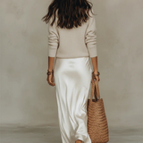Anaïs – Robe midi satinée élégante