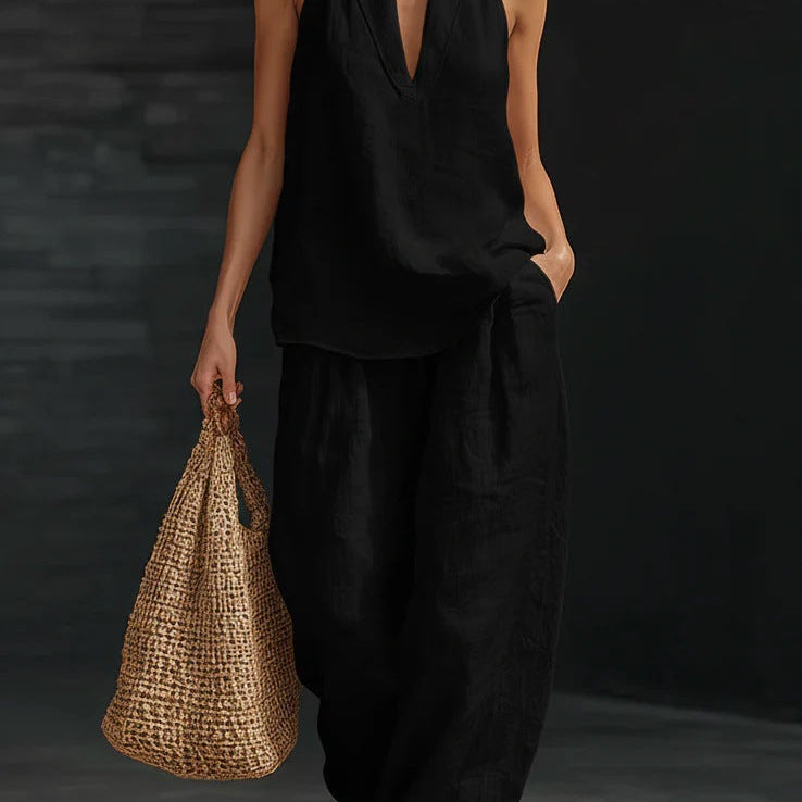 Nathalie™ – Ensemble sans manches et pantalon large