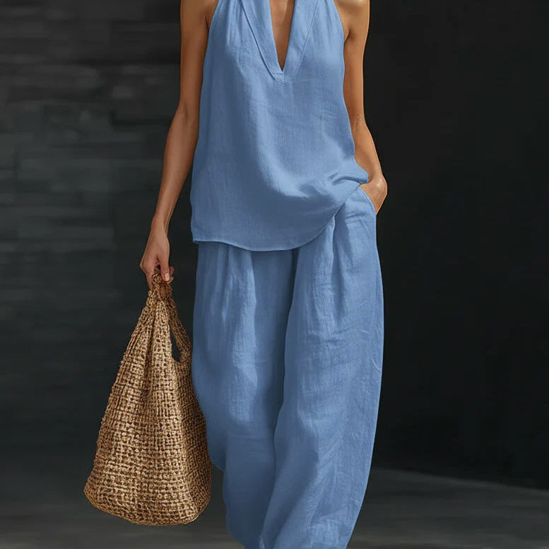 Nathalie™ – Ensemble sans manches et pantalon large