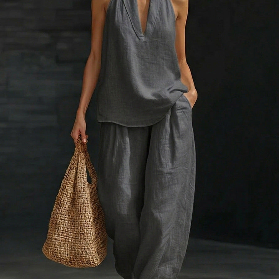 Zoë™ – Ensemble sans manches et pantalon large