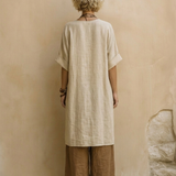 Juliette | Ensemble trois pièces nomade bohème gris foncé et marron à motif tribal