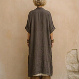 Juliette | Ensemble trois pièces nomade bohème gris foncé et marron à motif tribal